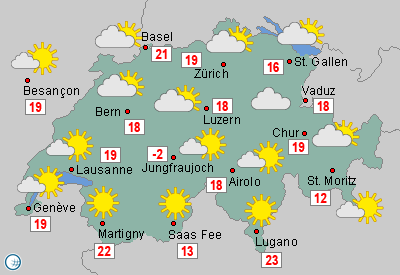 Wetterkarte Schweiz