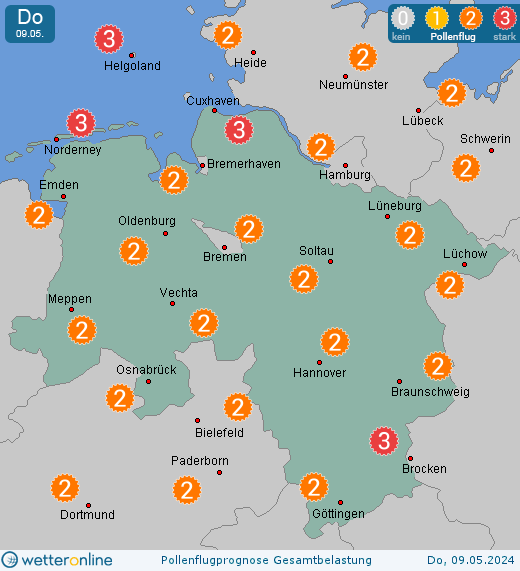 Lüchow: Pollenflugvorhersage Ambrosia für Dienstag, den 31.01.2023