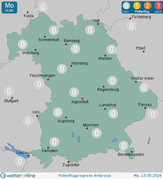 Bad Windsheim: Pollenflugvorhersage Ambrosia für Dienstag, den 23.04.2024