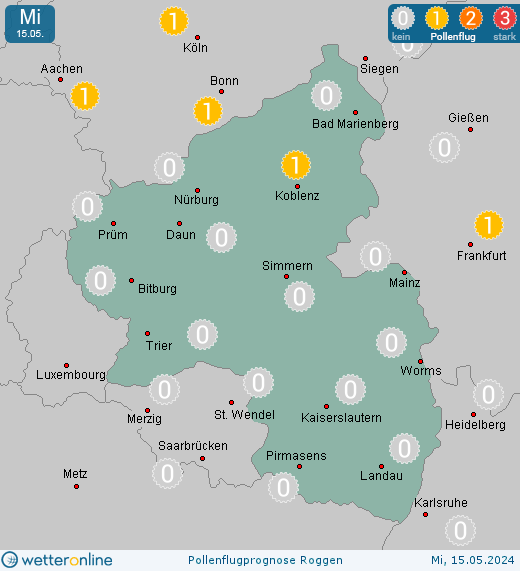 Nürburg: Pollenflugvorhersage Roggen für Freitag, den 26.04.2024