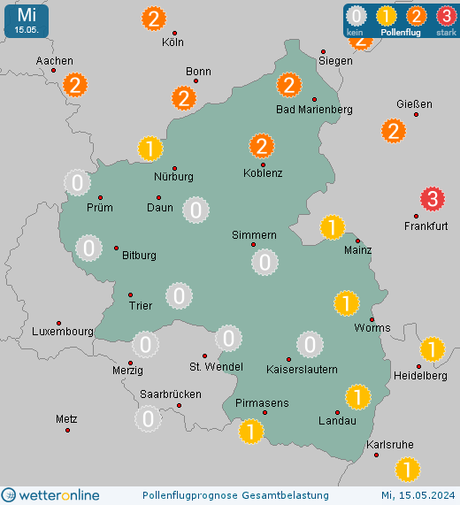 Westerwald (in 500m): Pollenflugvorhersage Ambrosia für Freitag, den 26.04.2024