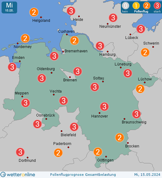Bad Gandersheim: Pollenflugvorhersage Ambrosia für Freitag, den 26.04.2024
