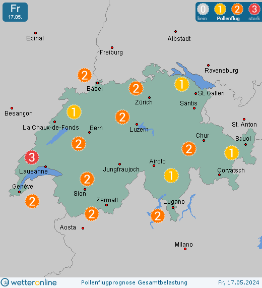 Hégenheim: Pollenflugvorhersage Ambrosia für Samstag, den 27.04.2024