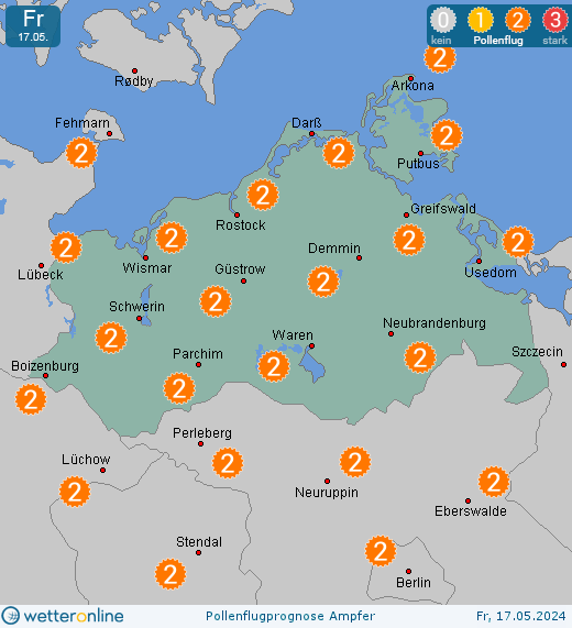 Boizenburg: Pollenflugvorhersage Ampfer für Samstag, den 27.04.2024