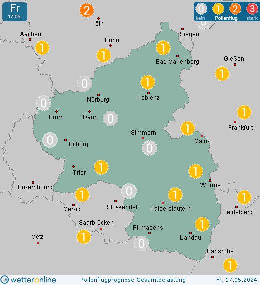 Keidelheim: Pollenflugvorhersage Ambrosia für Samstag, den 27.04.2024