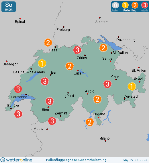 Grenzach-Wyhlen: Pollenflugvorhersage Ambrosia für Sonntag, den 28.04.2024
