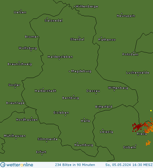 Aktuelle Blitzkarte Sachsen-Anhalt