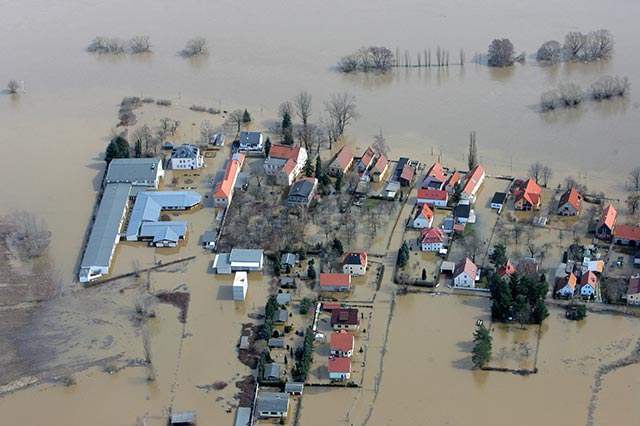 Schweres Hochwasser an der Elbe