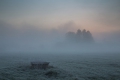 Morgenrot und Nebelschwaden